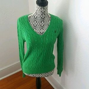 Ralph Lauren Green Knit Sweater, Size L